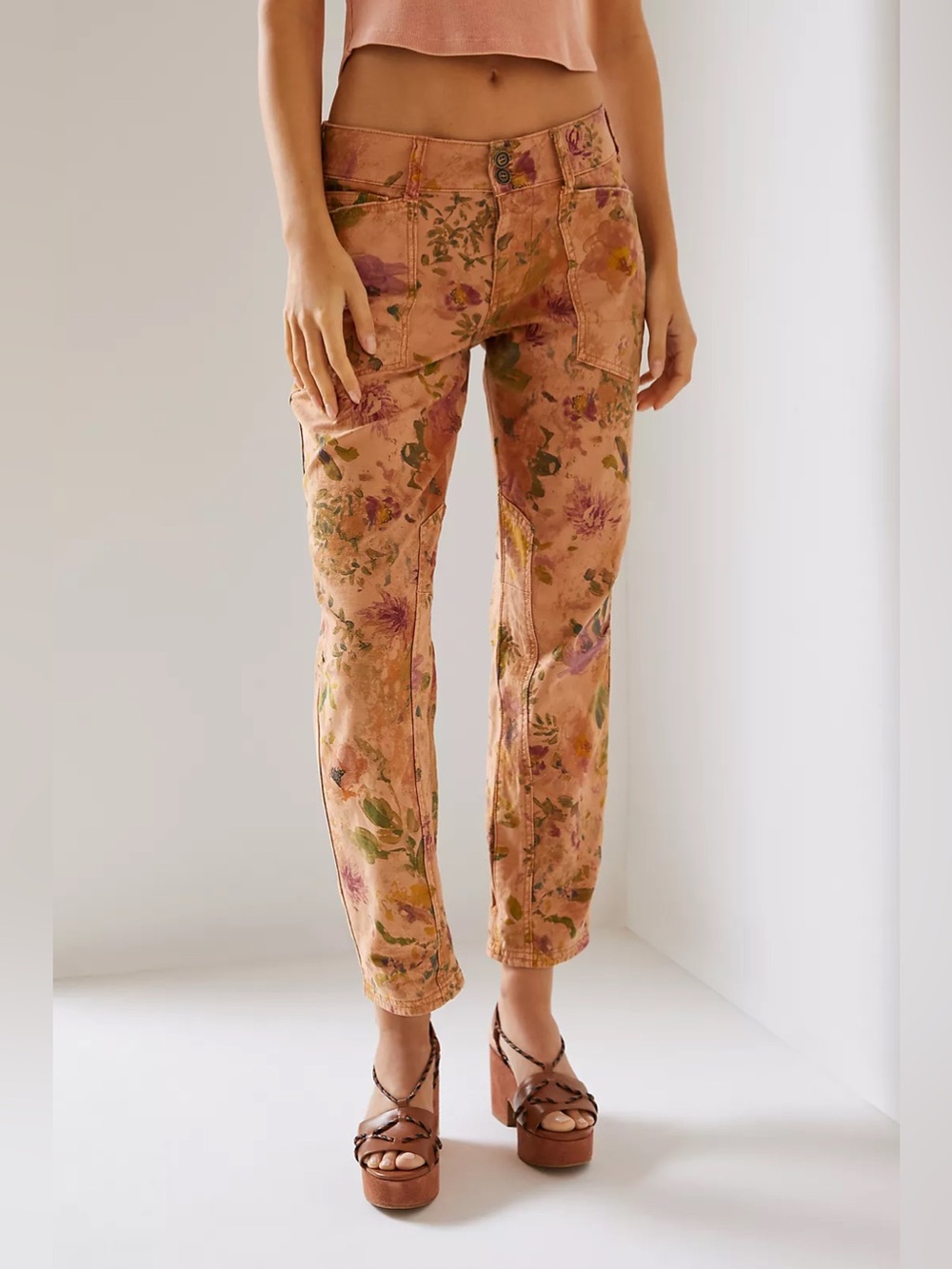 Anthropologie Pilcro The Wanderer Low Rise Pants - Floral - 28